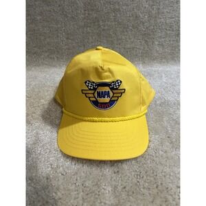 Vintage 90s Napa 500 Trucker Snapback Hat Yellow Nascar Racing